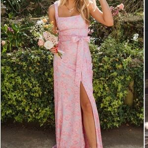 Show Me Your MuMu Paris Gown in Blushing Floral Stretch